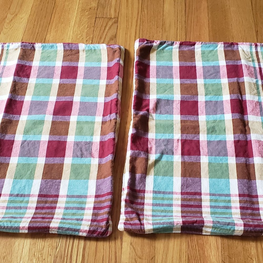 Pottery Barn Spring Summer Cameron Plaid Decorative Pillow Covers